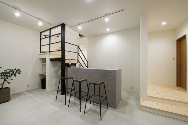 鎌田工務店|新しいスタィルの二世帯住宅|カウンターキッチン
